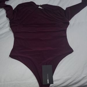 Eggplant purple long sleeve one piece